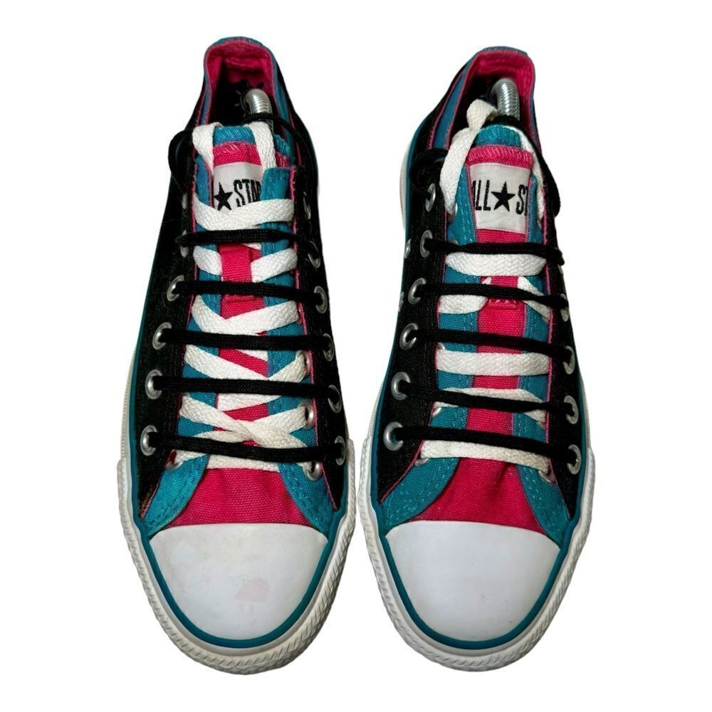 Converse Chuck Taylor All Star - Double Tongue, Black, Pink, and Blue Sneakers
